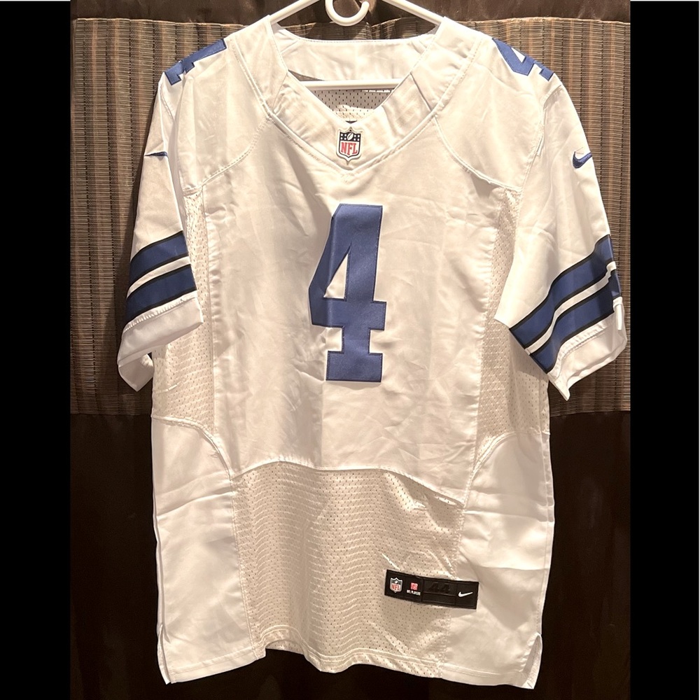 Sold on mer cari On Field Dallas Cowboys #4 Dak Prescott Road Game Jersey